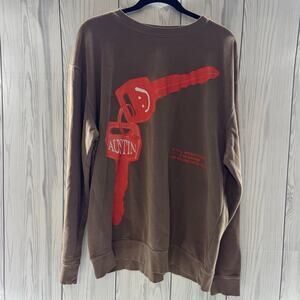 Post Malone Austin Concert Sweatshirt 2023 Tour Brown Orange Key Graphic XL